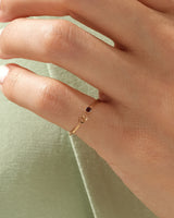 Initial Letter Open Birthstone Ring