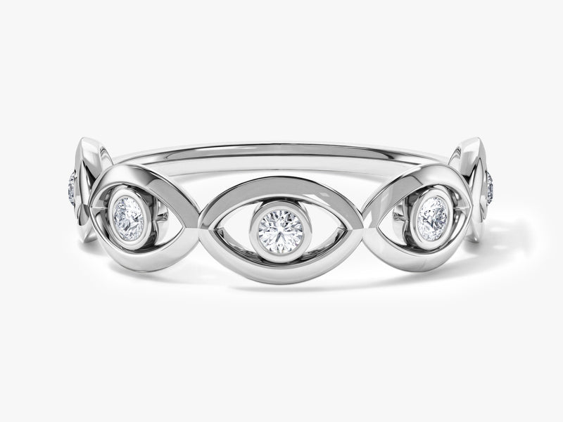 Half Eternity Evil Eye Ring