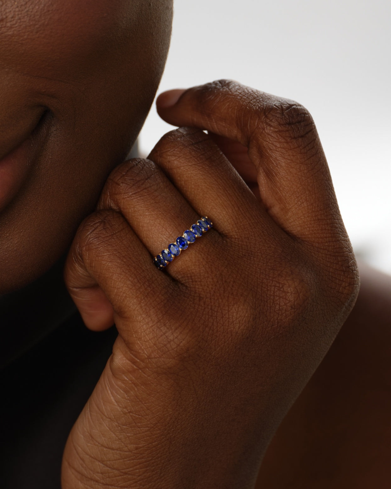 Oval Cut Birthstone Eternity Ring