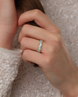 Heart Cut Birthstone Eternity Ring