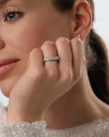 Heart Cut Birthstone Eternity Ring