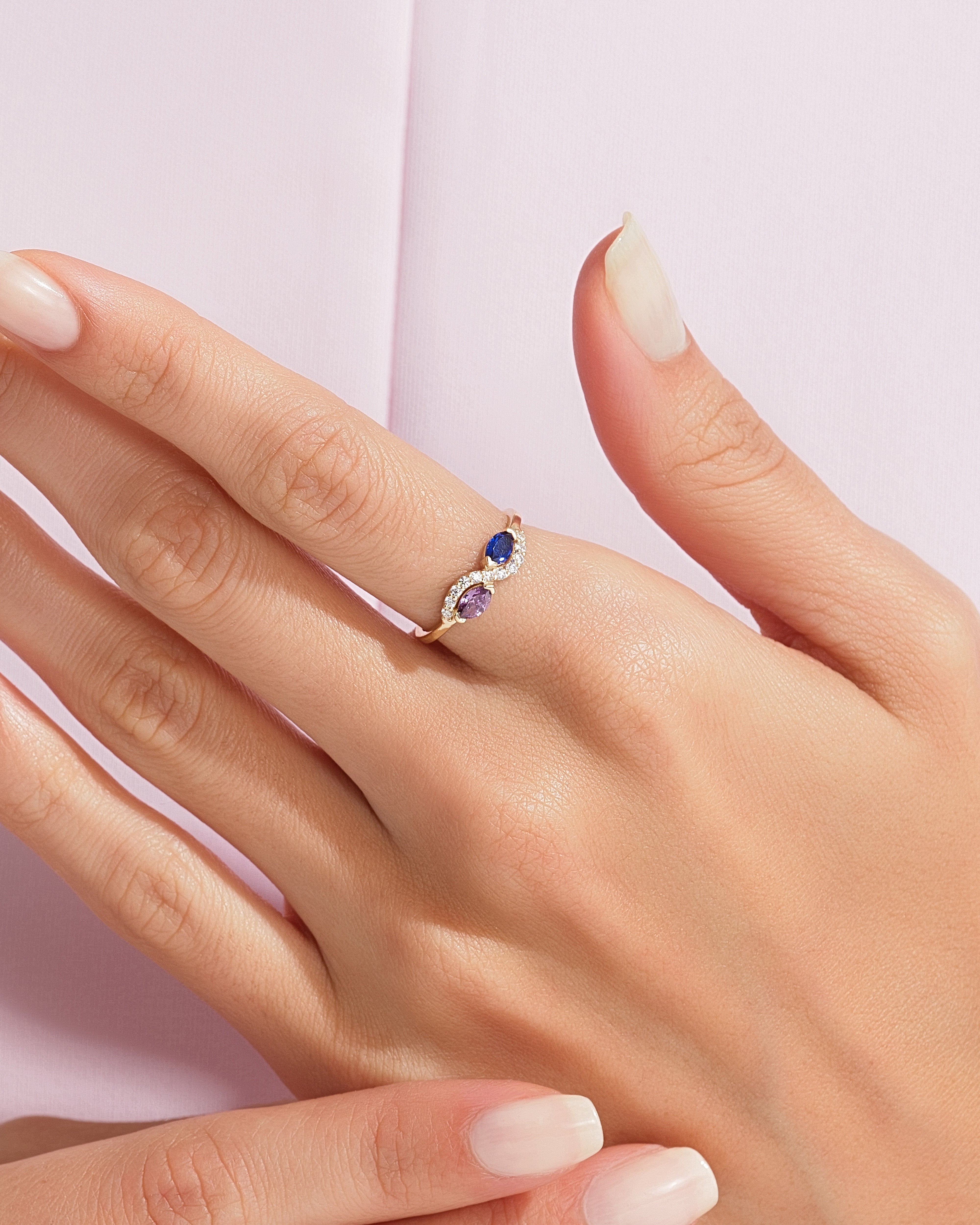 Duo Marquise Birthstone Ring