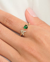 Letter Heart Birthstone Ring