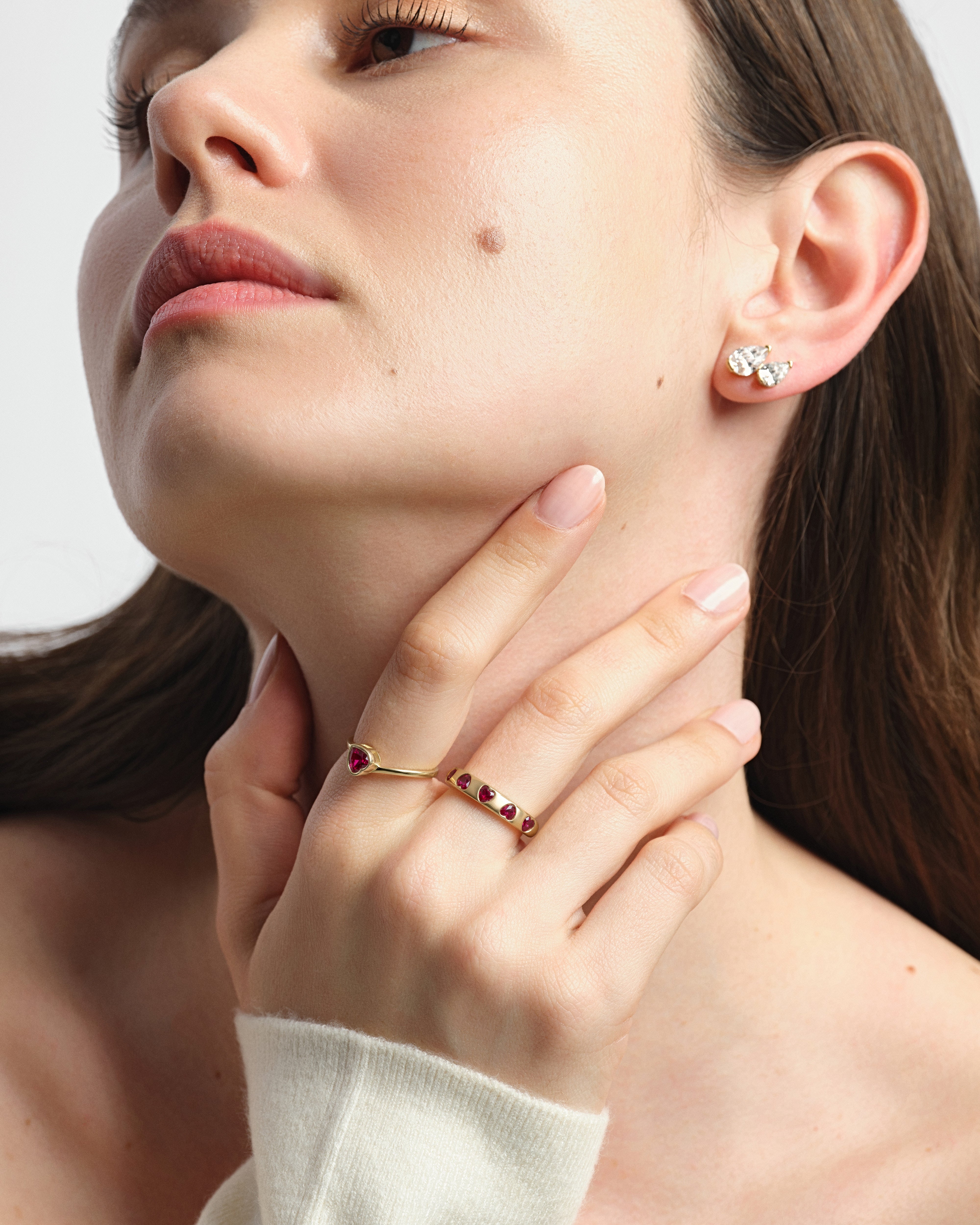 Flush Set Heart Birthstone Ring