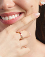 Flush Set Heart Birthstone Ring