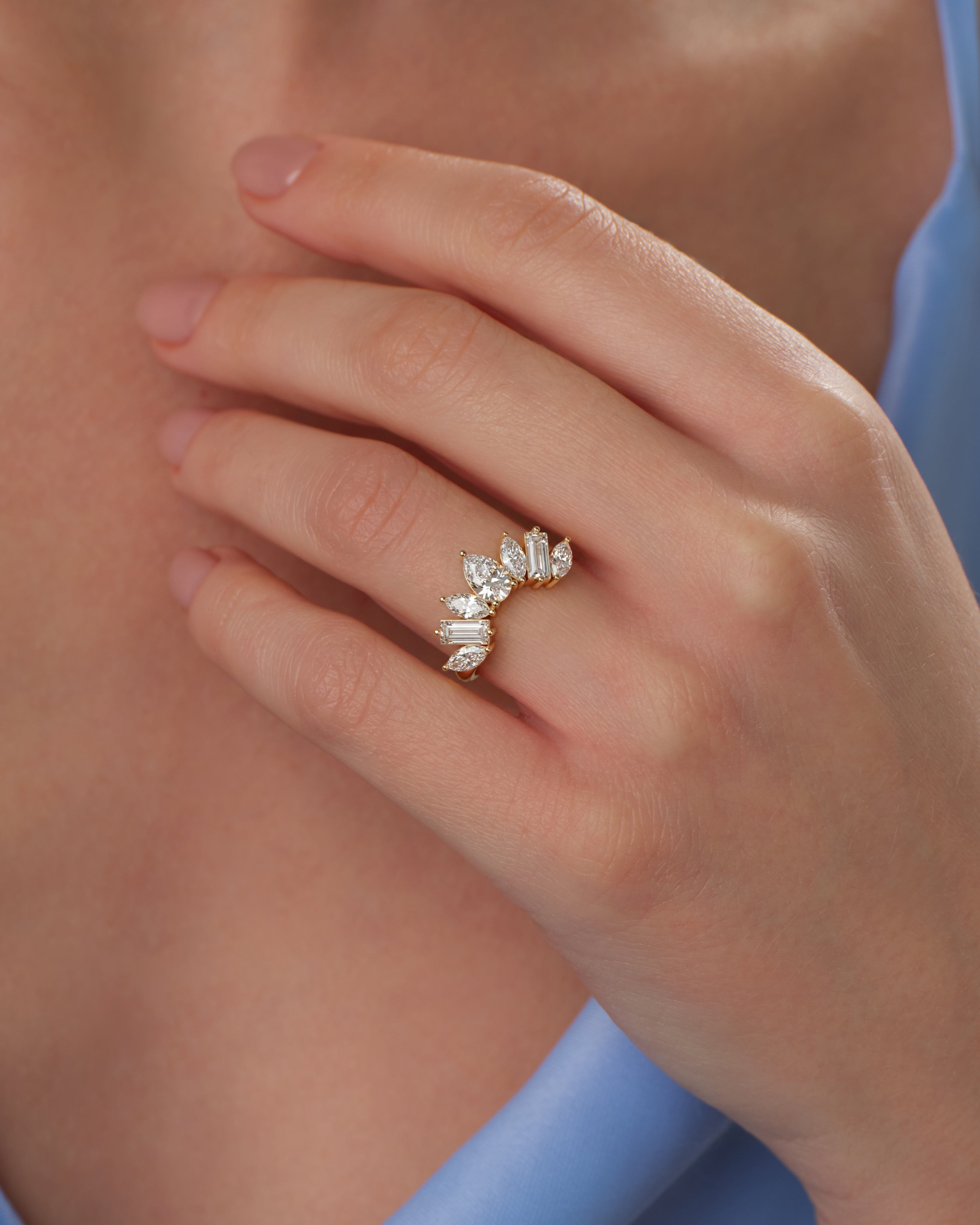 Arched Pear Wedding Band (1.00 CT TW)