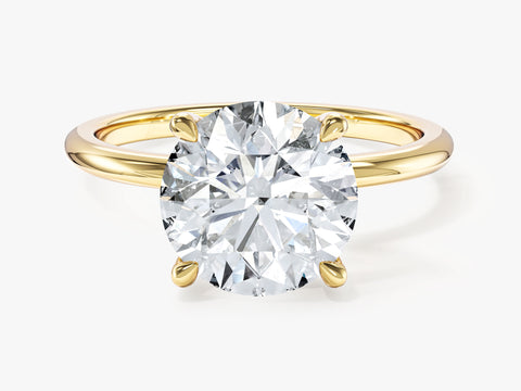 4-Prong Solitaire Round Cut Moissanite Engagement Ring (3.00 CT)