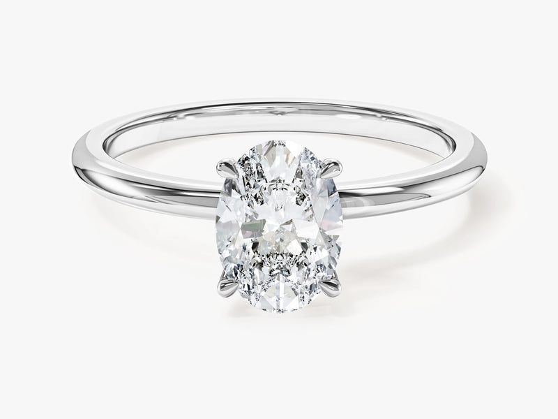 4-Prong Solitaire Oval Cut Moissanite Engagement Ring (1.00 CT)