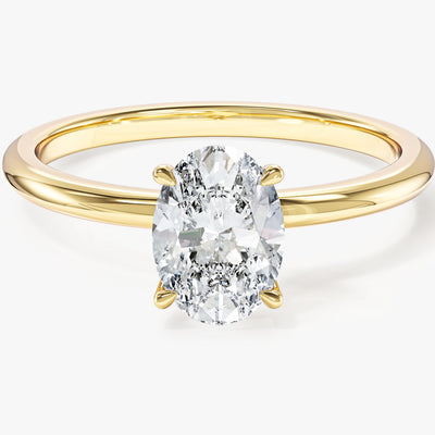 4-Prong Solitaire Oval Cut Moissanite Engagement Ring (1.00 CT)