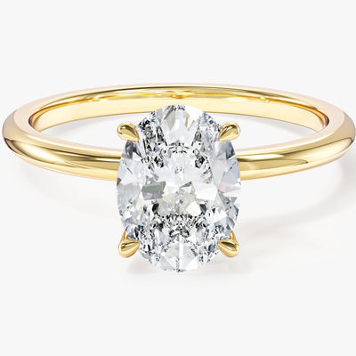 4-Prong Solitaire Oval Cut Moissanite Engagement Ring (1.50 CT)