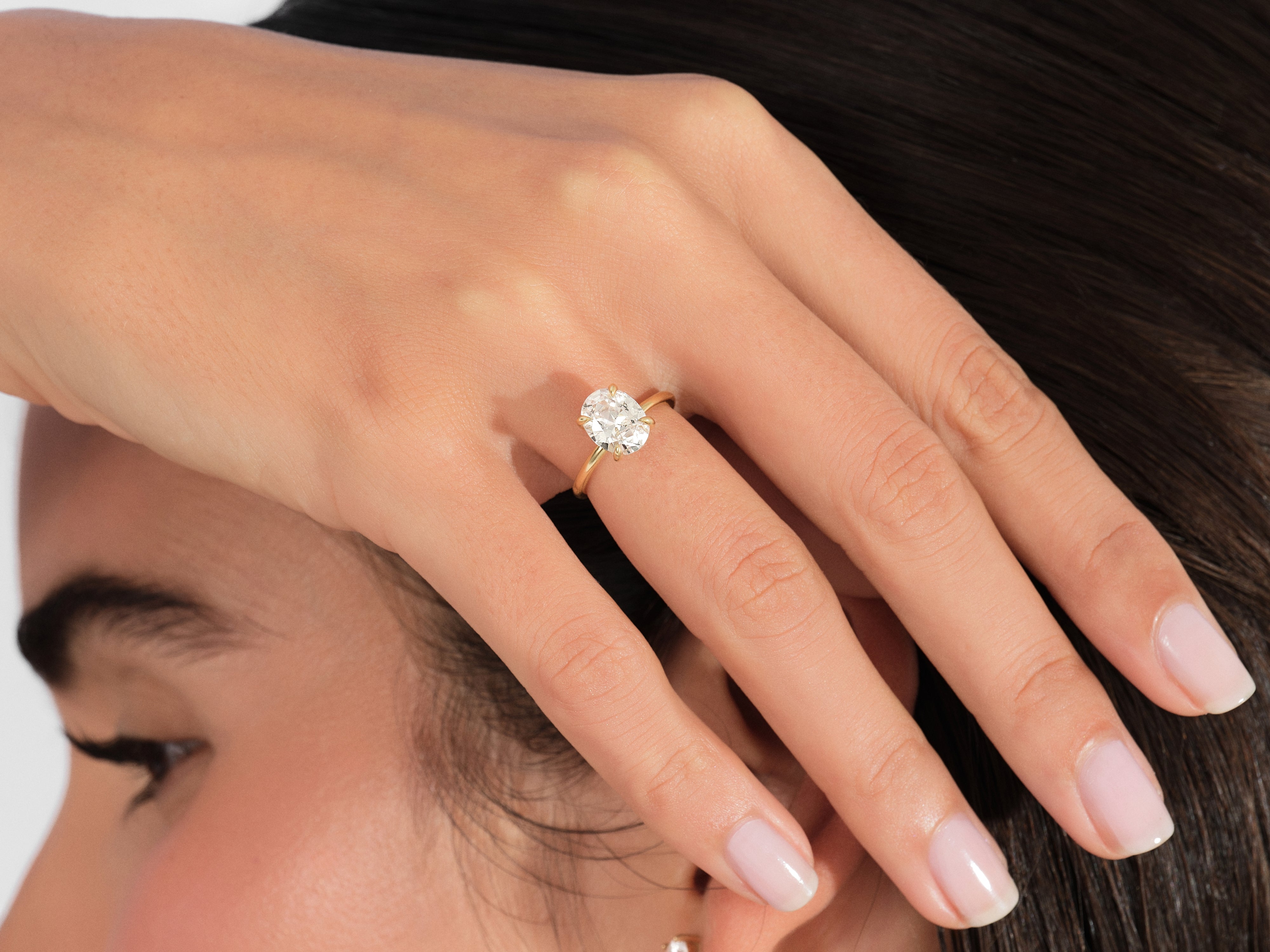 4-Prong Solitaire Oval Cut Lab Grown Diamond Engagement Ring (2.00 CT)