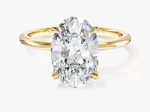 4-Prong Solitaire Oval Cut Moissanite Engagement Ring (3.00 CT)