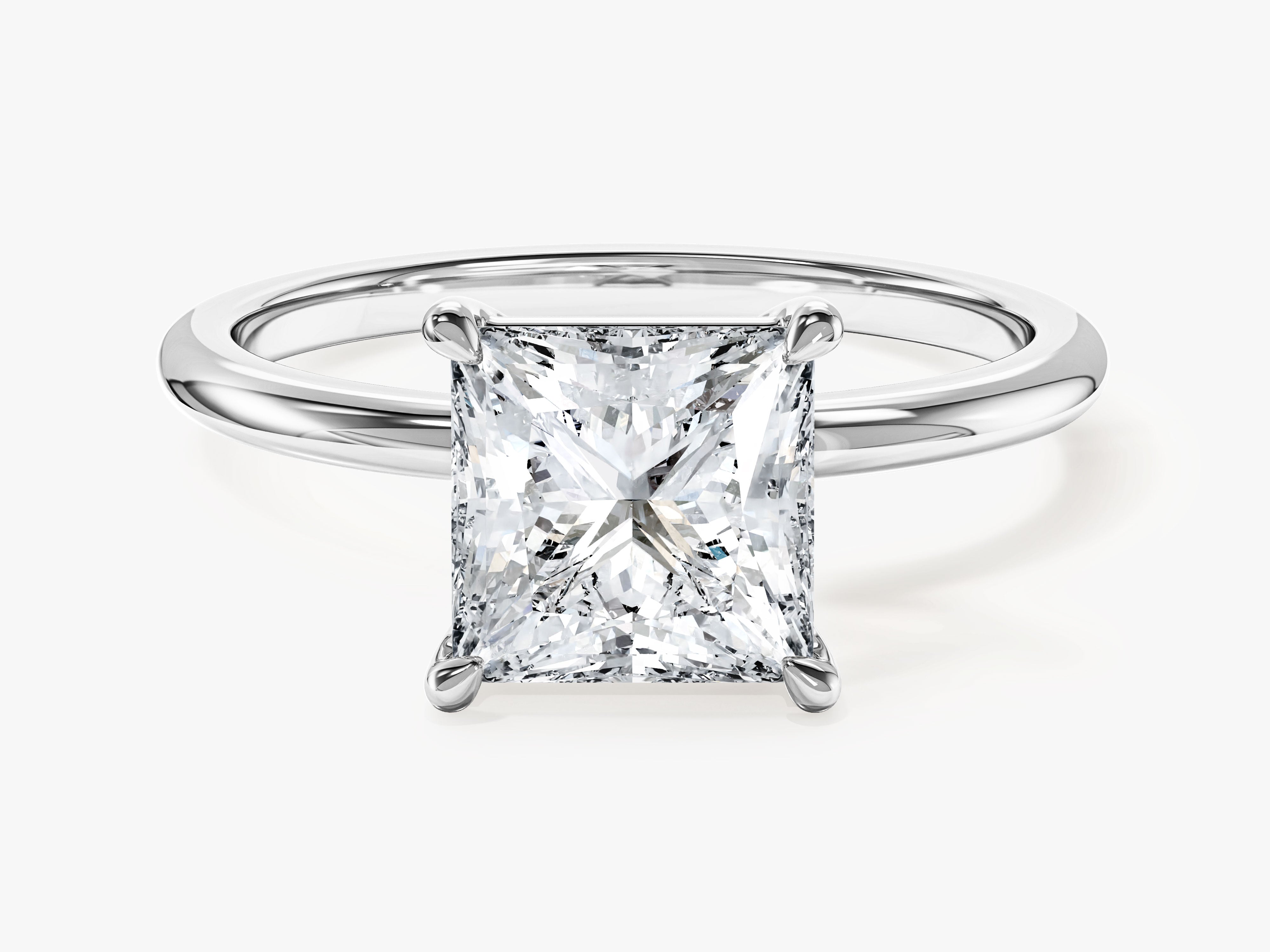 Princess Cut Solitaire Moissanite Engagement Ring (2.00 CT)
