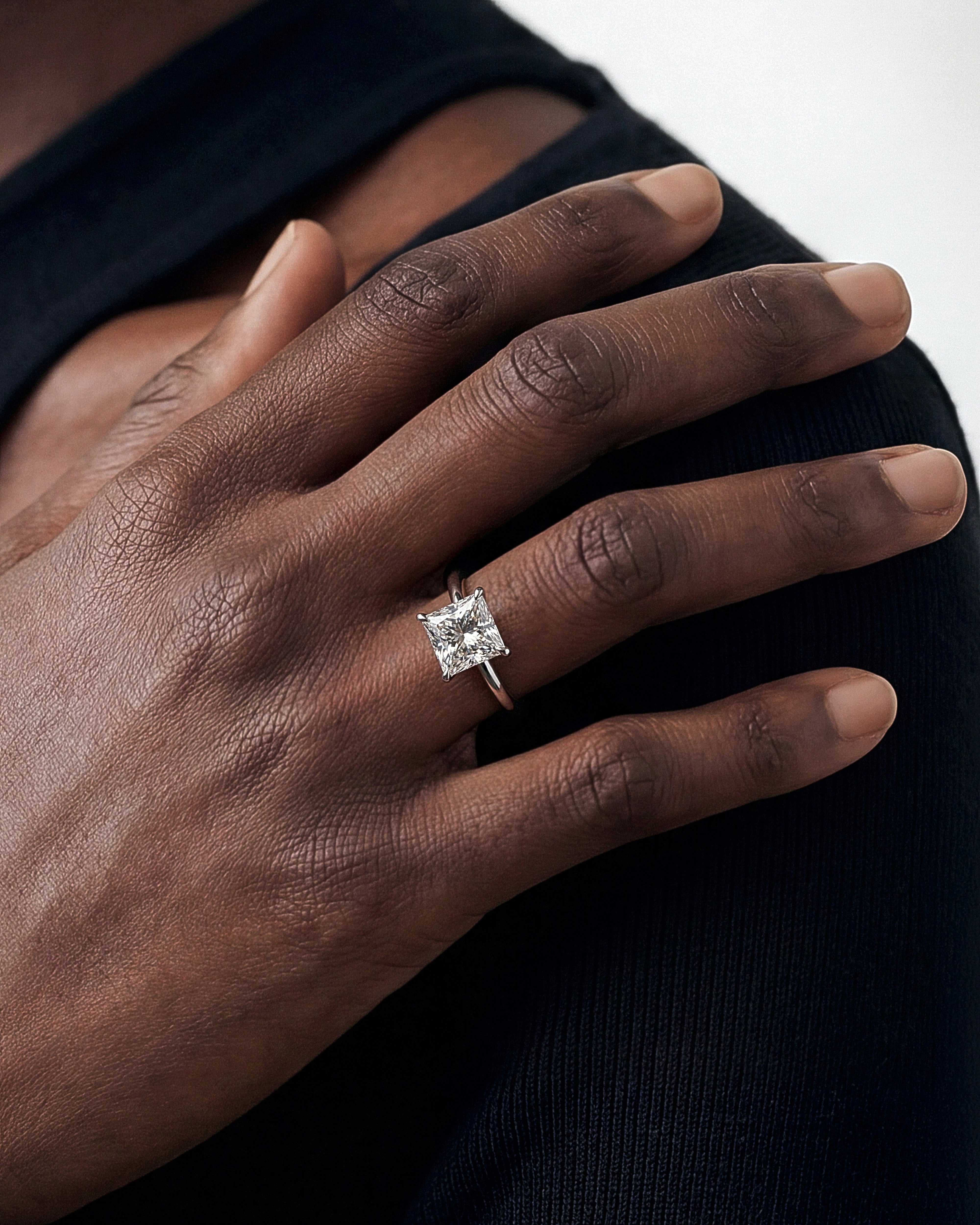 Princess Cut Solitaire Moissanite Engagement Ring (3.00 CT)