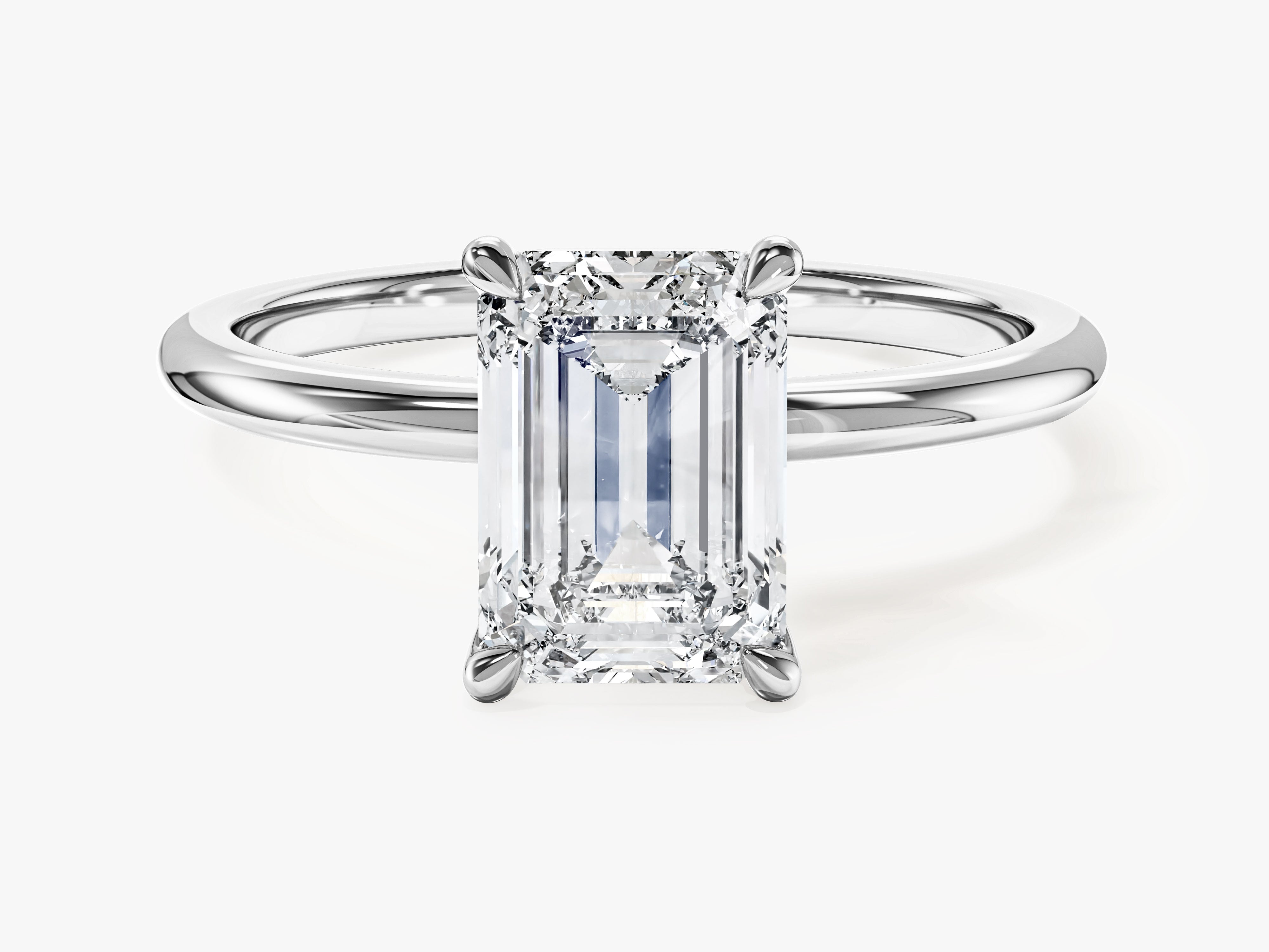 Emerald Cut Solitaire Moissanite Engagement Ring (2.00 CT)