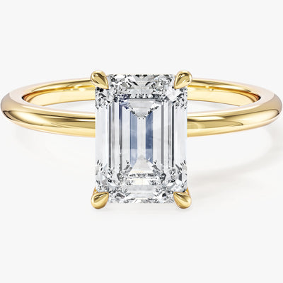 Emerald Cut Solitaire Moissanite Engagement Ring (2.00 CT)