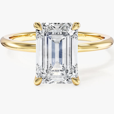 Emerald Cut Solitaire Moissanite Engagement Ring (3.00 CT)