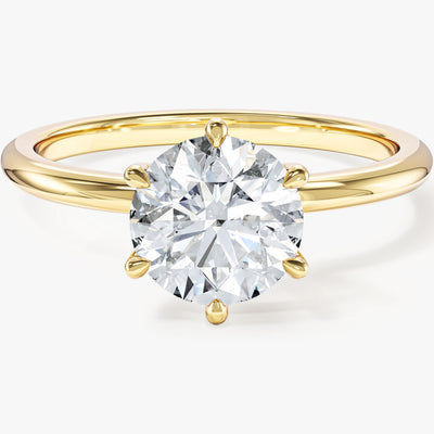 6-Prong Solitaire Round Cut Lab Grown Diamond Engagement Ring (1.50 CT)