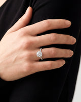 Cathedral Round Cut Lab Grown Diamond Engagement Ring with Pave Set Side Stones (3.00 CT)