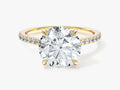 Cathedral Round Cut Lab Grown Diamond Engagement Ring with Pave Set Side Stones (3.00 CT)