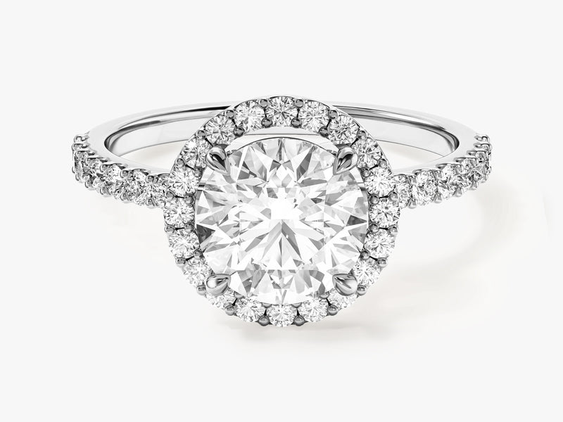 Round Cut Moissanite Round Halo Engagement Ring (1.50 CT)