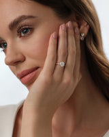 Alternating Marquise Side Stone Moissanite Engagement Ring (1.00 CT)
