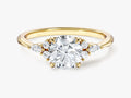 Cluster Accent Round Cut Lab Grown Diamond Engagement Ring (1.00 CT)