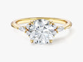 Cluster Accent Round Cut Moissanite Engagement Ring (1.50 CT)