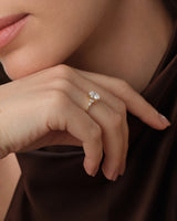 Cluster Accent Oval Cut Moissanite Engagement Ring (1.50 CT)