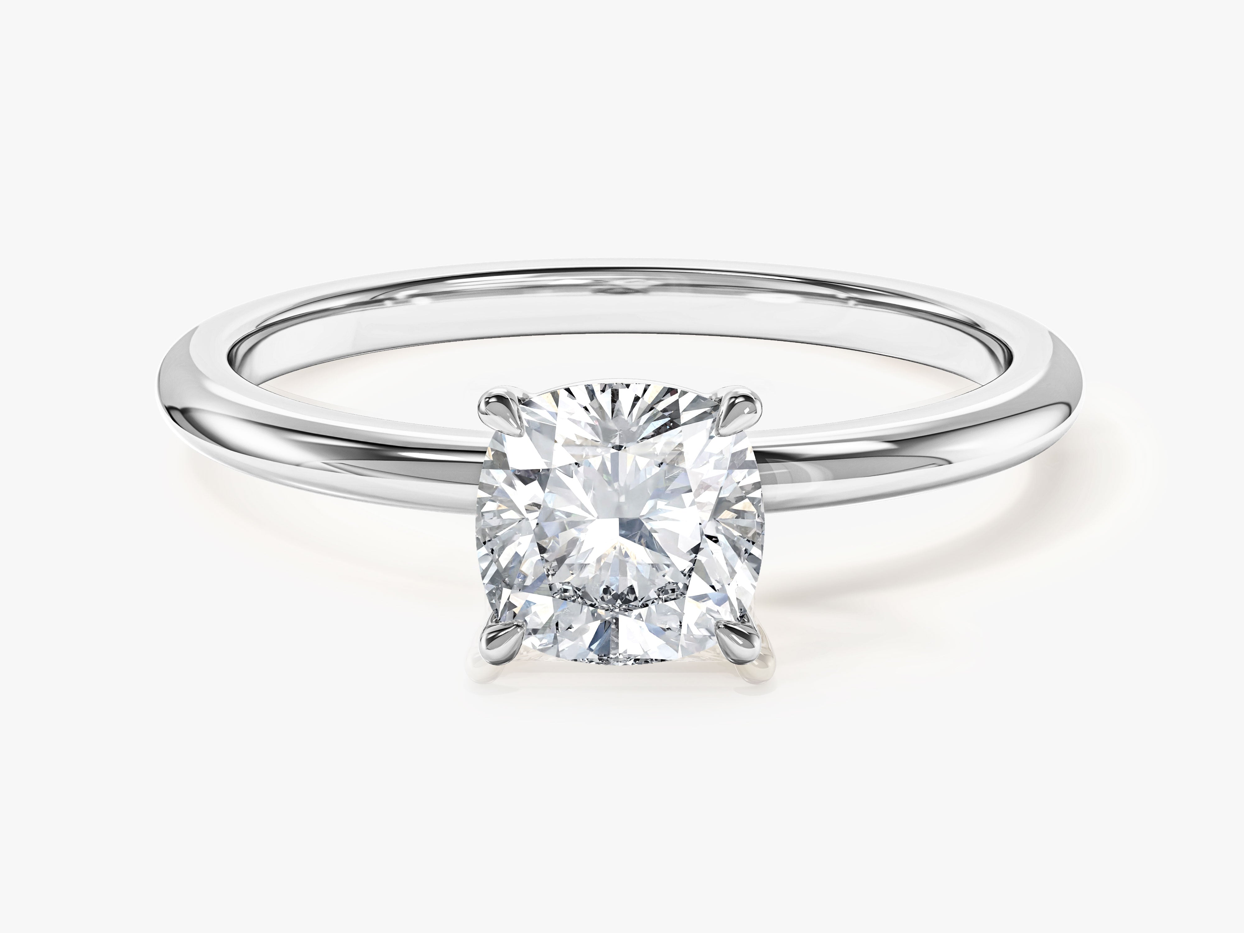 Cushion Cut Solitaire Moissanite Engagement Ring (1.00 CT)