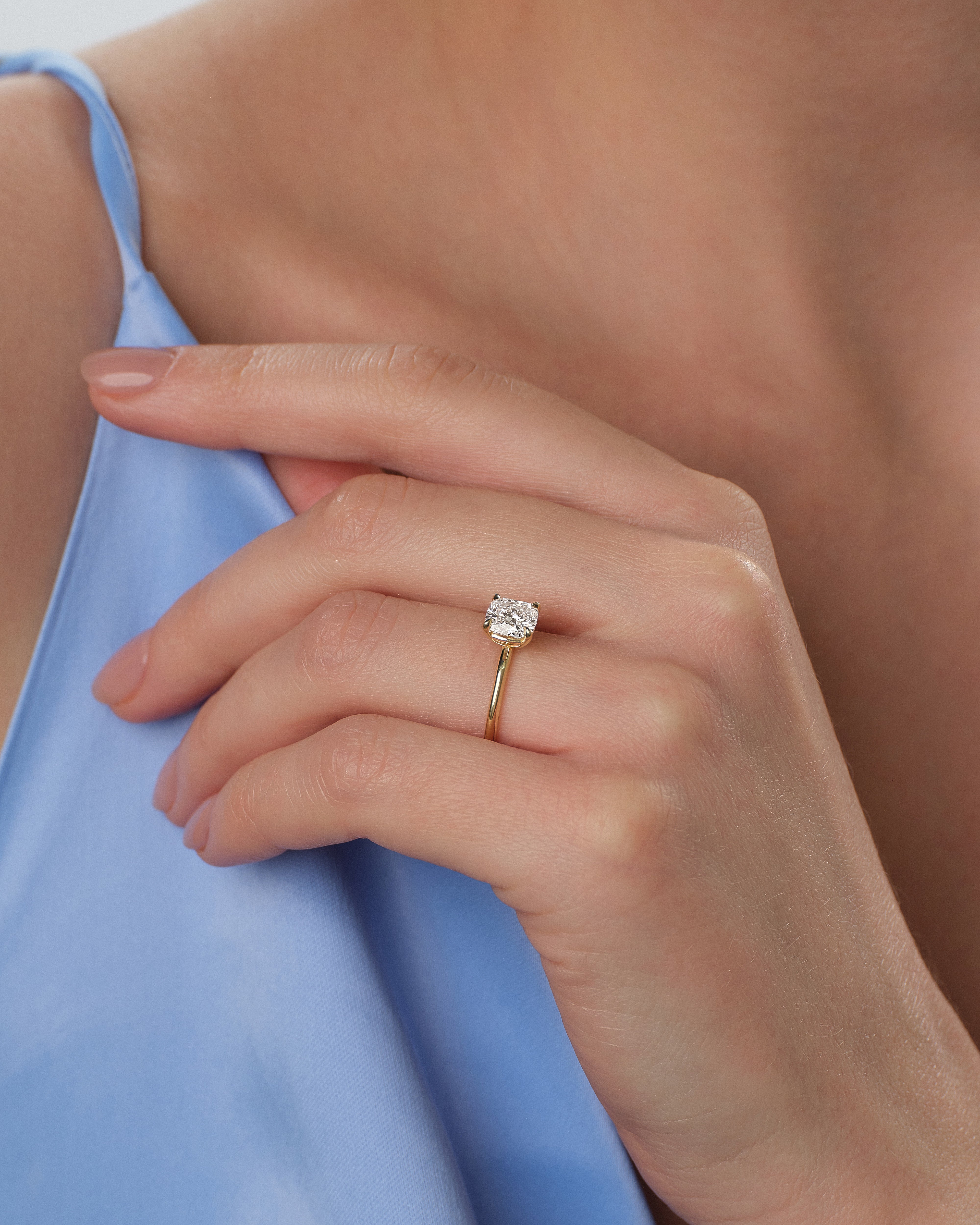 Cushion Cut Solitaire Moissanite Engagement Ring (1.50 CT)