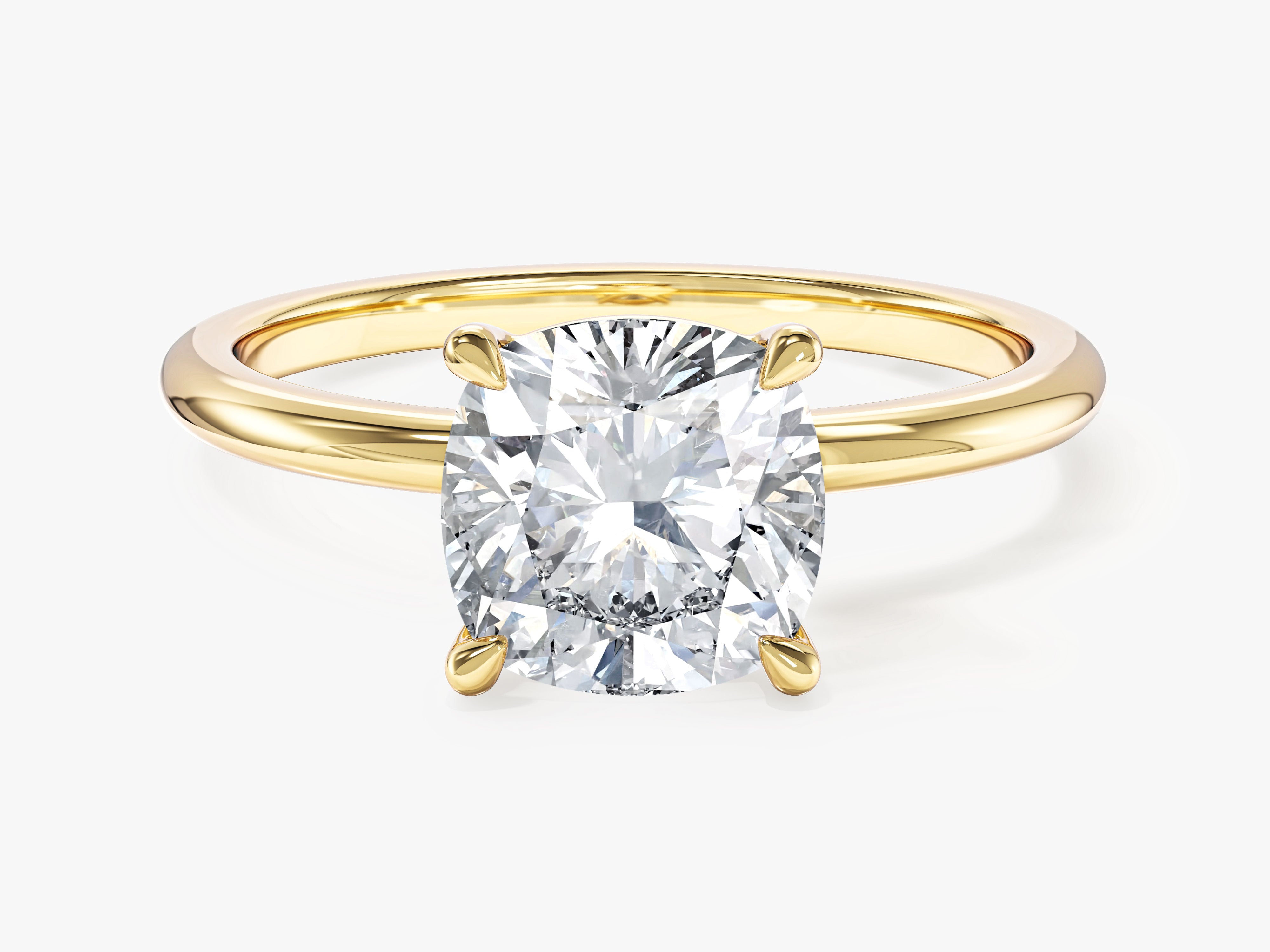 Cushion Cut Solitaire Moissanite Engagement Ring (2.00 CT)