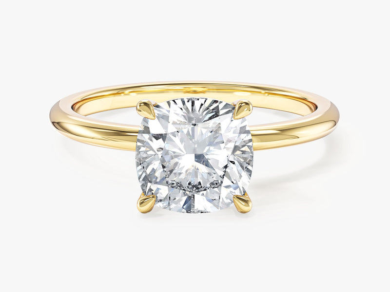 Cushion Cut Solitaire Moissanite Engagement Ring (2.00 CT)