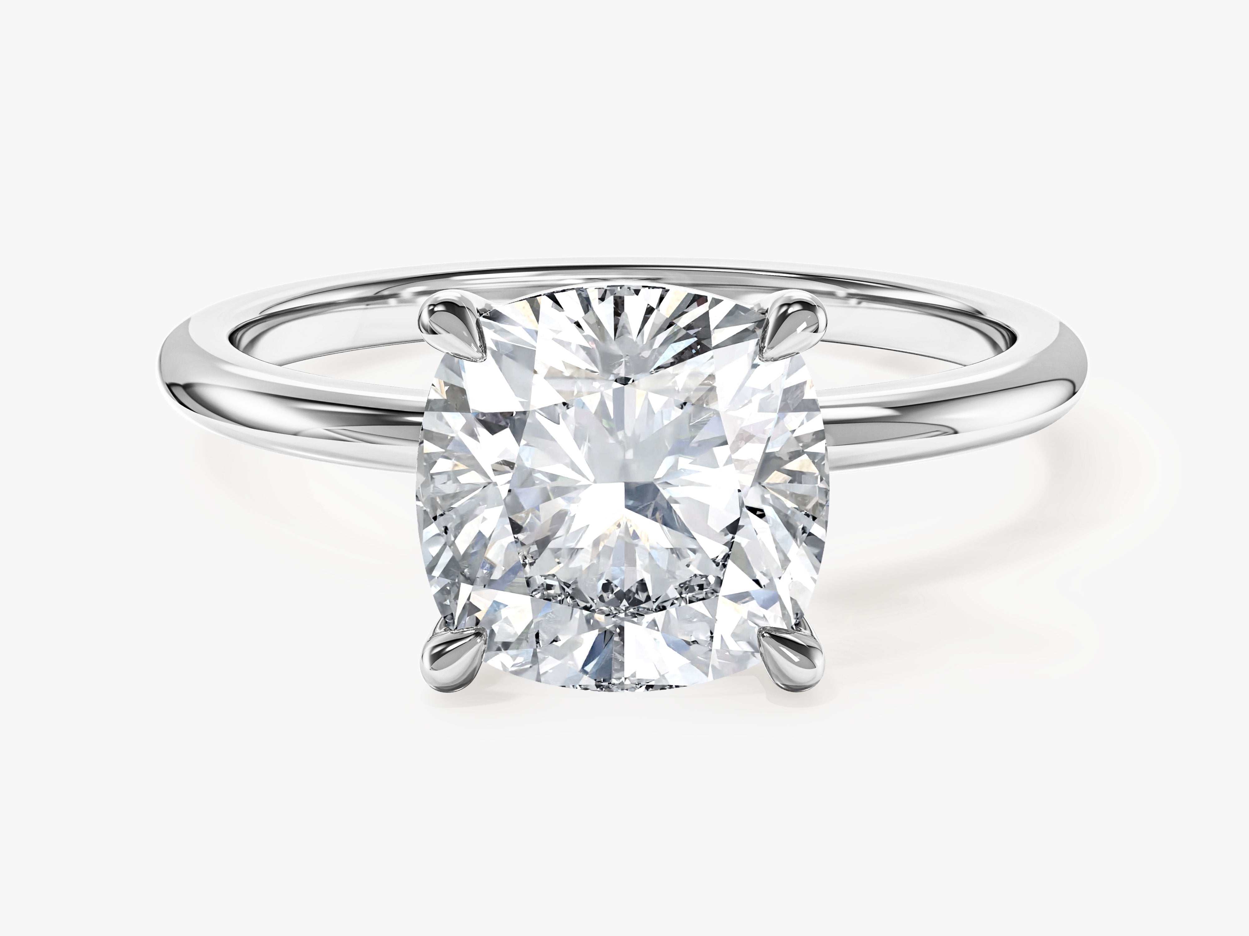 Cushion Cut Solitaire Moissanite Engagement Ring (3.00 CT)