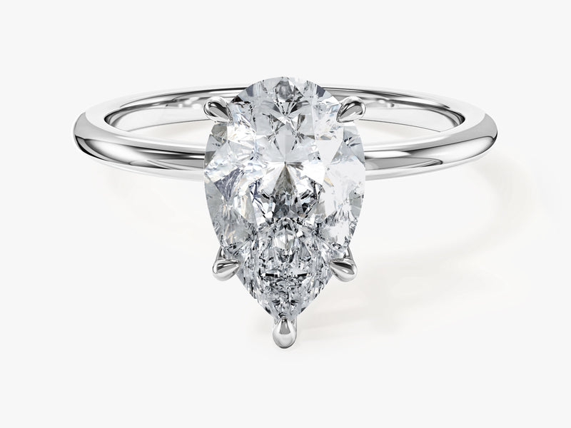 Pear Cut Solitaire Moissanite Engagement Ring (2.00 CT)