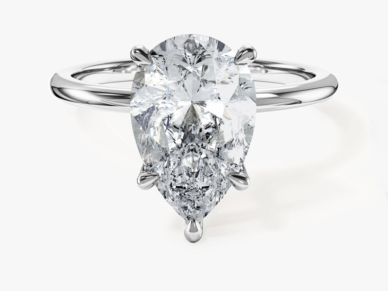 Pear Cut Solitaire Moissanite Engagement Ring (3.00 CT)