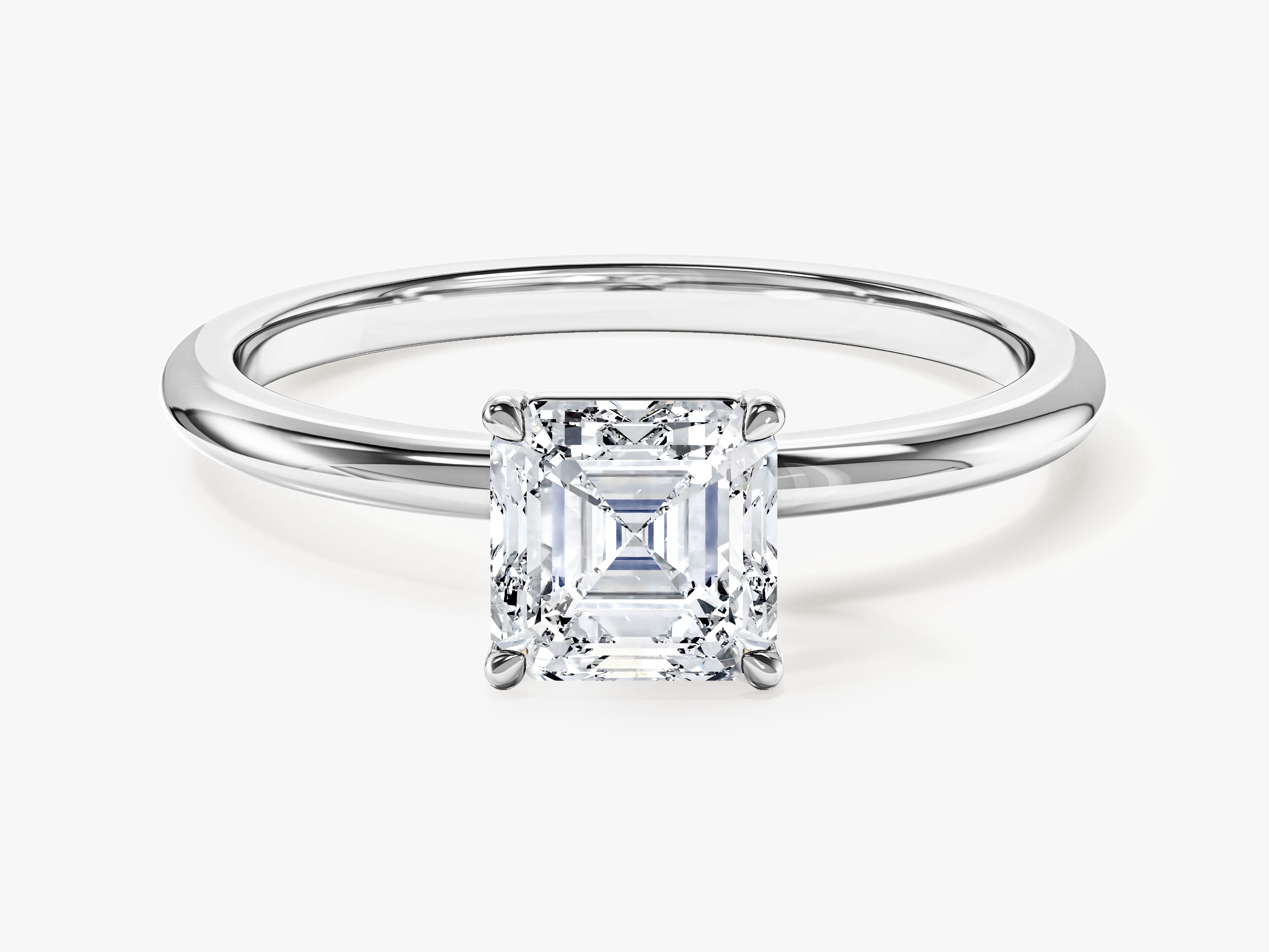 Asscher Cut Solitaire Moissanite Engagement Ring (1.00 CT)