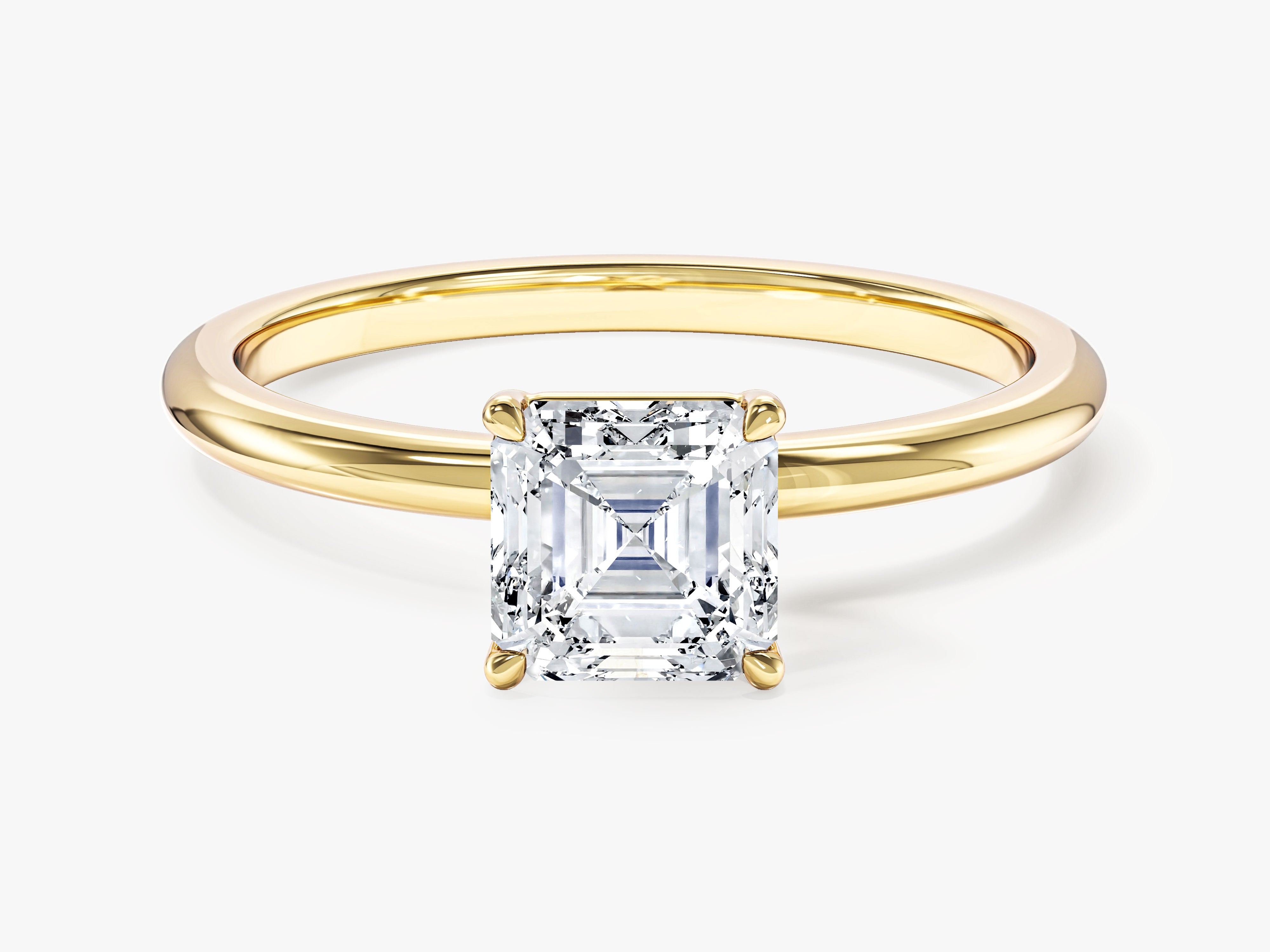 Asscher Cut Solitaire Lab Grown Diamond Engagement Ring (1.00 CT)