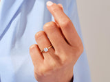 Gold ring with princess cut diamond on hand