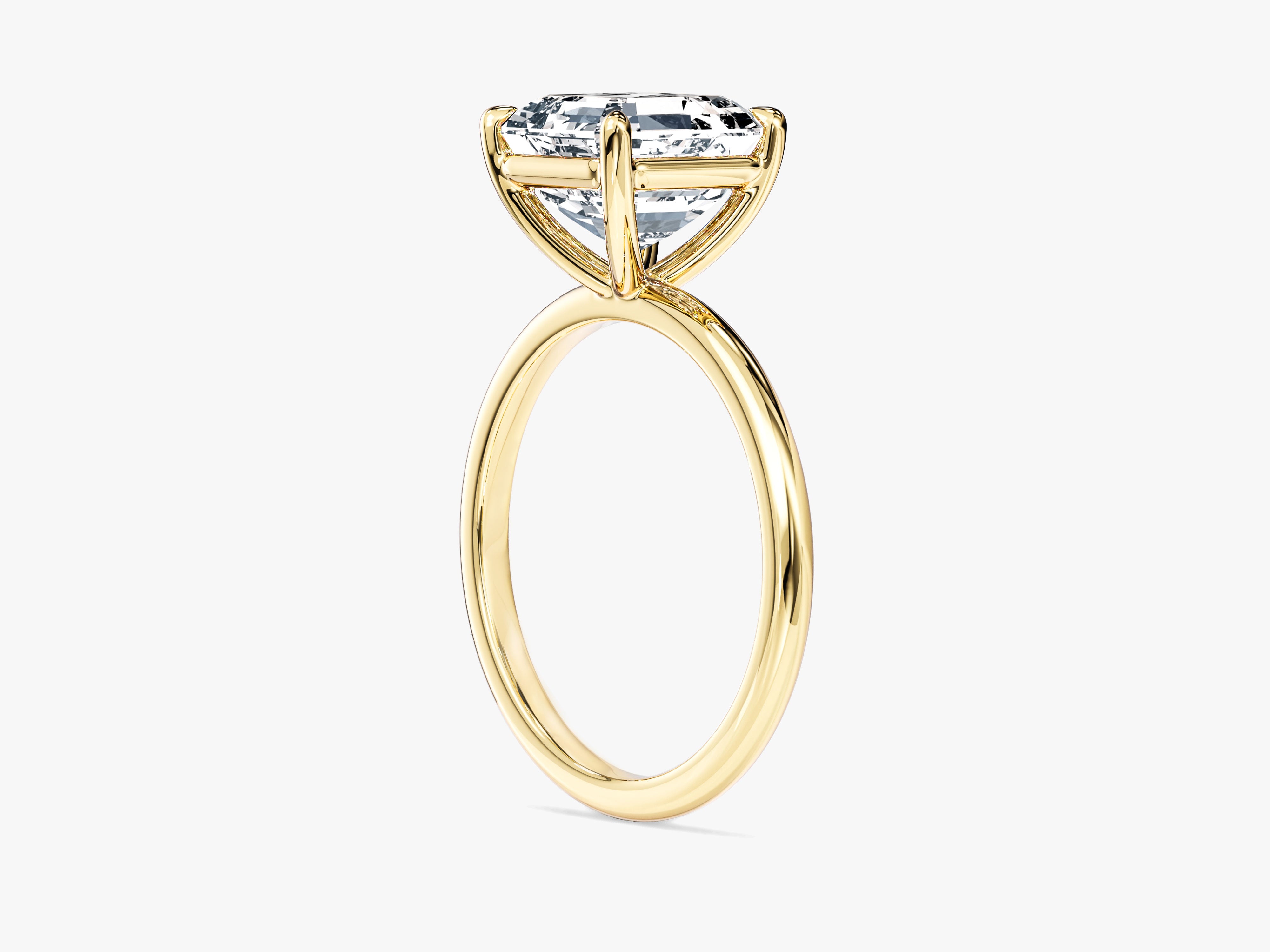 Asscher Cut Solitaire Moissanite Engagement Ring (3.00 CT)