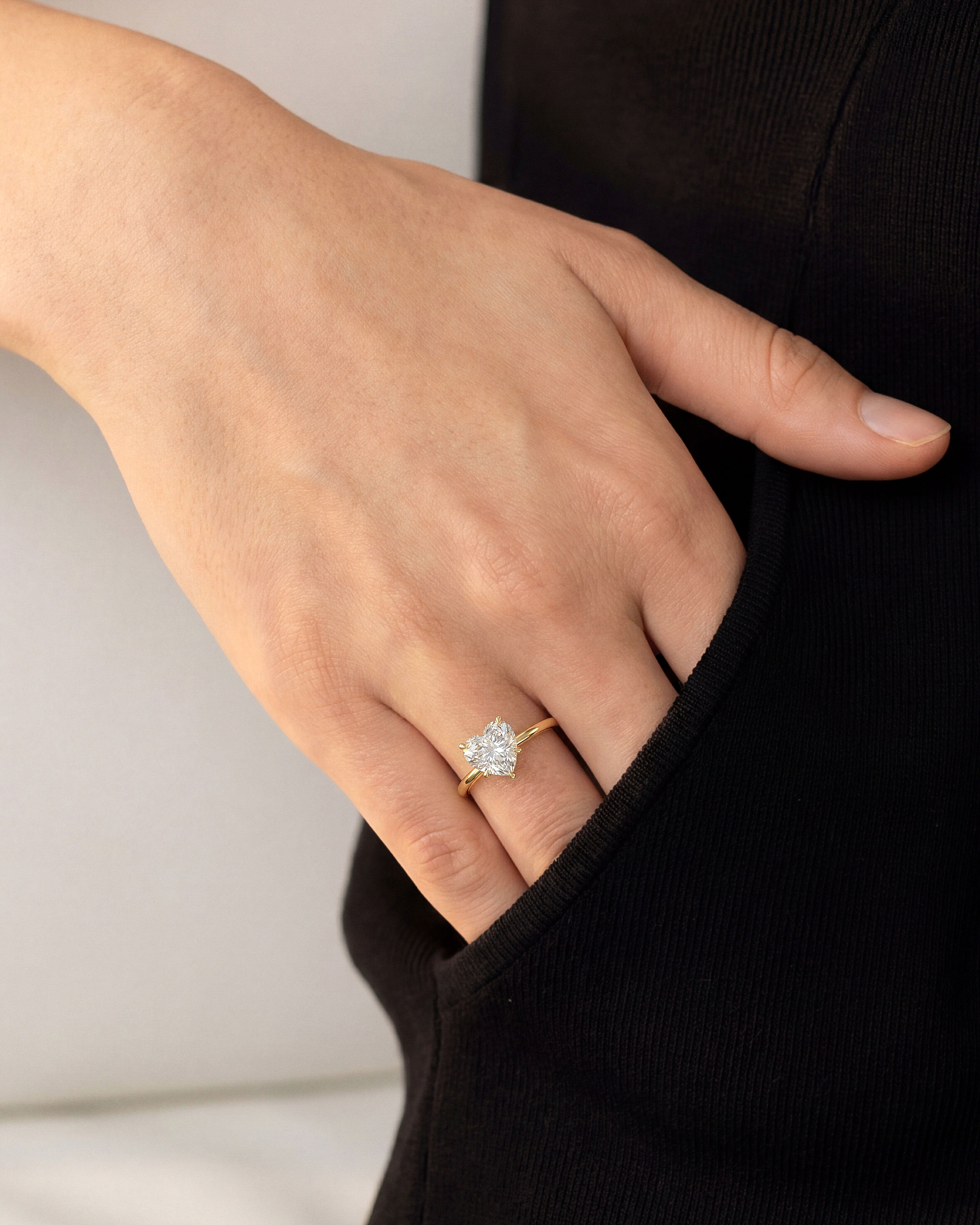 Heart Cut Solitaire Lab Grown Diamond Engagement Ring (2.00 CT)