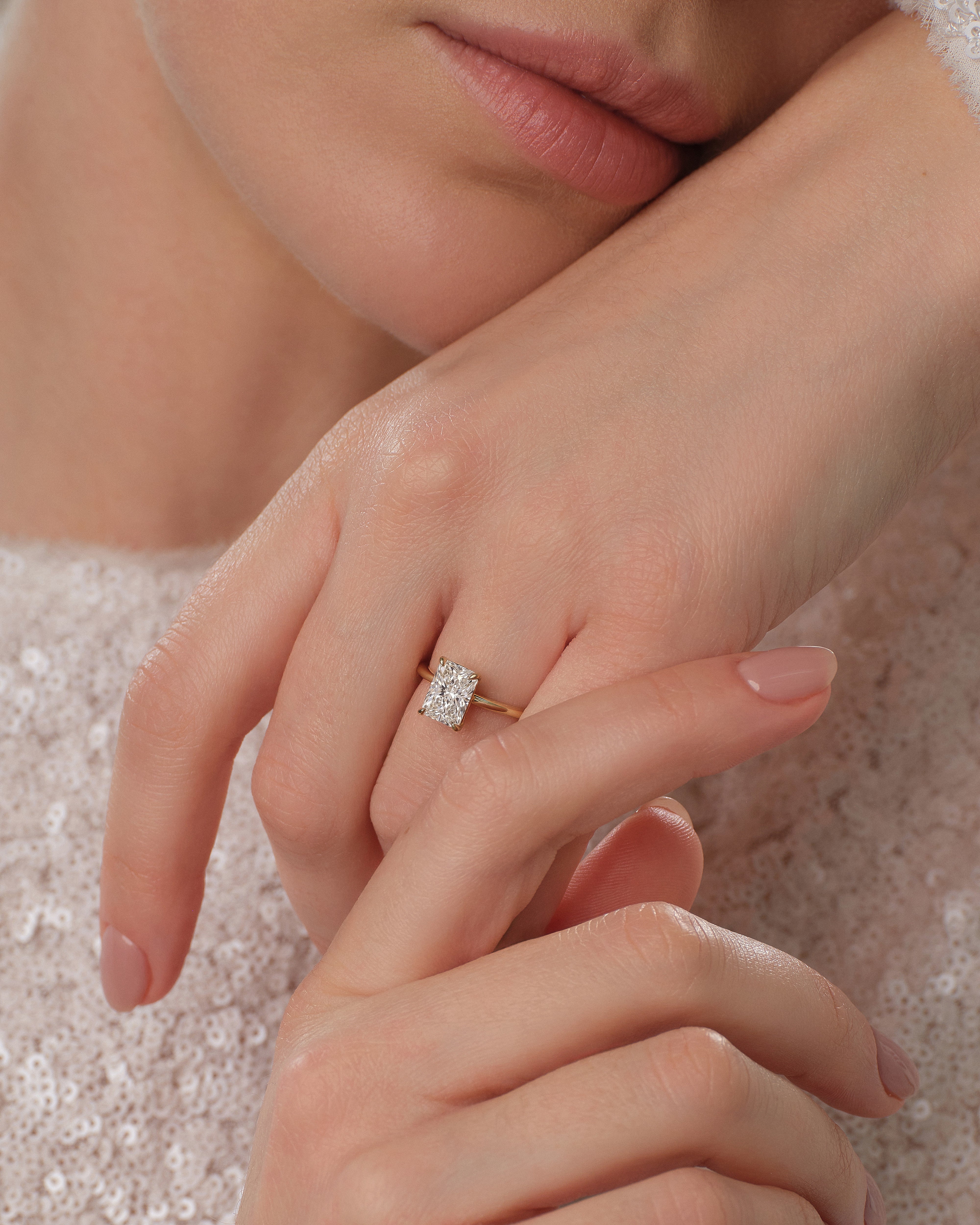 Radiant Cut Solitaire Moissanite Engagement Ring (1.50 CT)