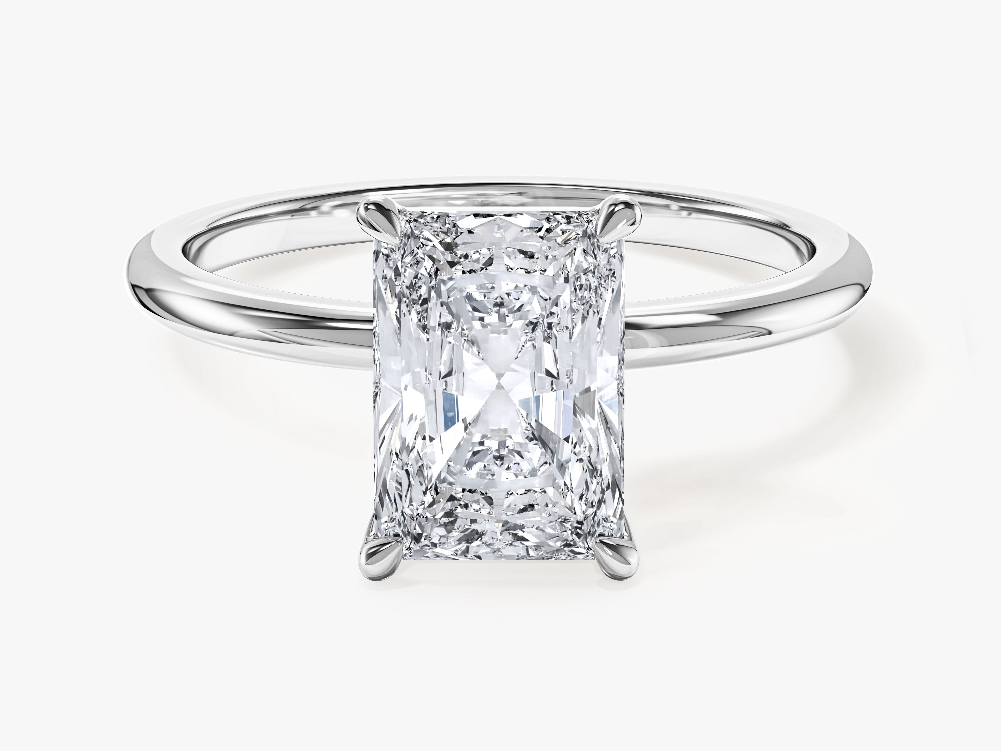 Radiant Cut Solitaire Moissanite Engagement Ring (2.00 CT)