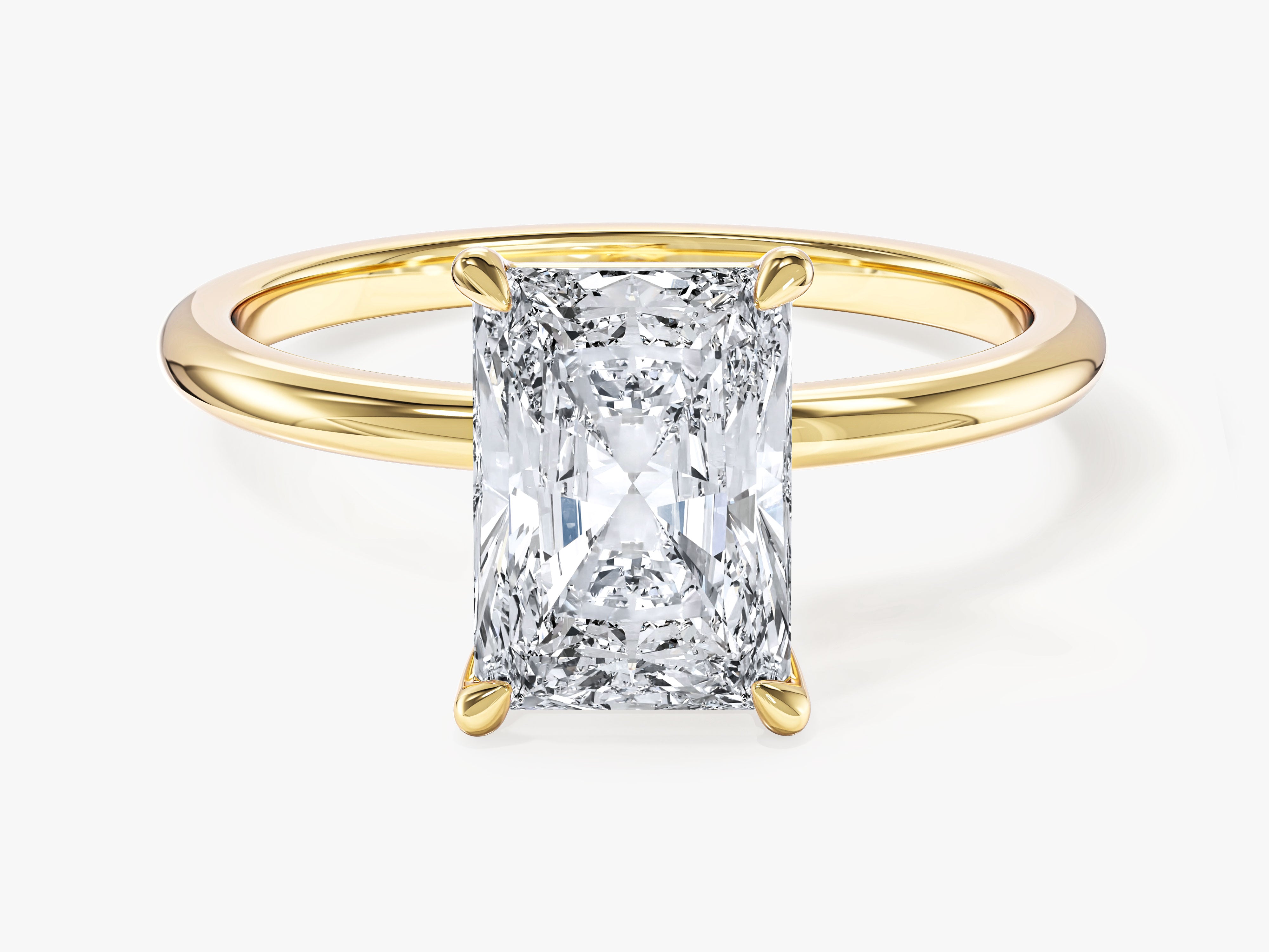 Radiant Cut Solitaire Moissanite Engagement Ring (2.00 CT)