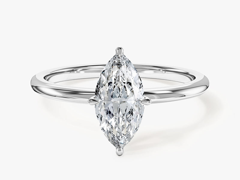 Marquise Cut Solitaire Moissanite Engagement Ring (1.00 CT)