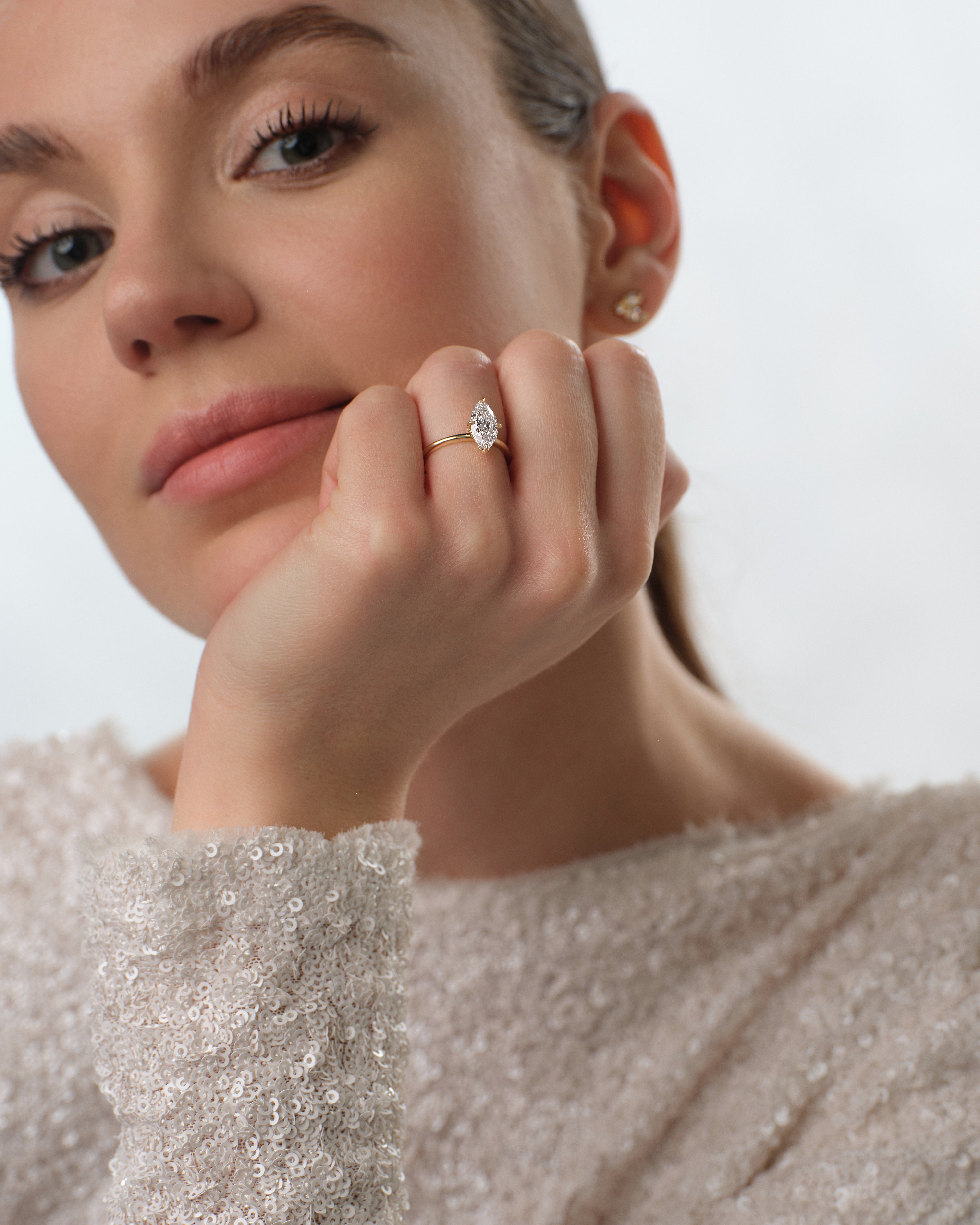 Marquise Cut Solitaire Lab Grown Diamond Engagement Ring (1.50 CT)