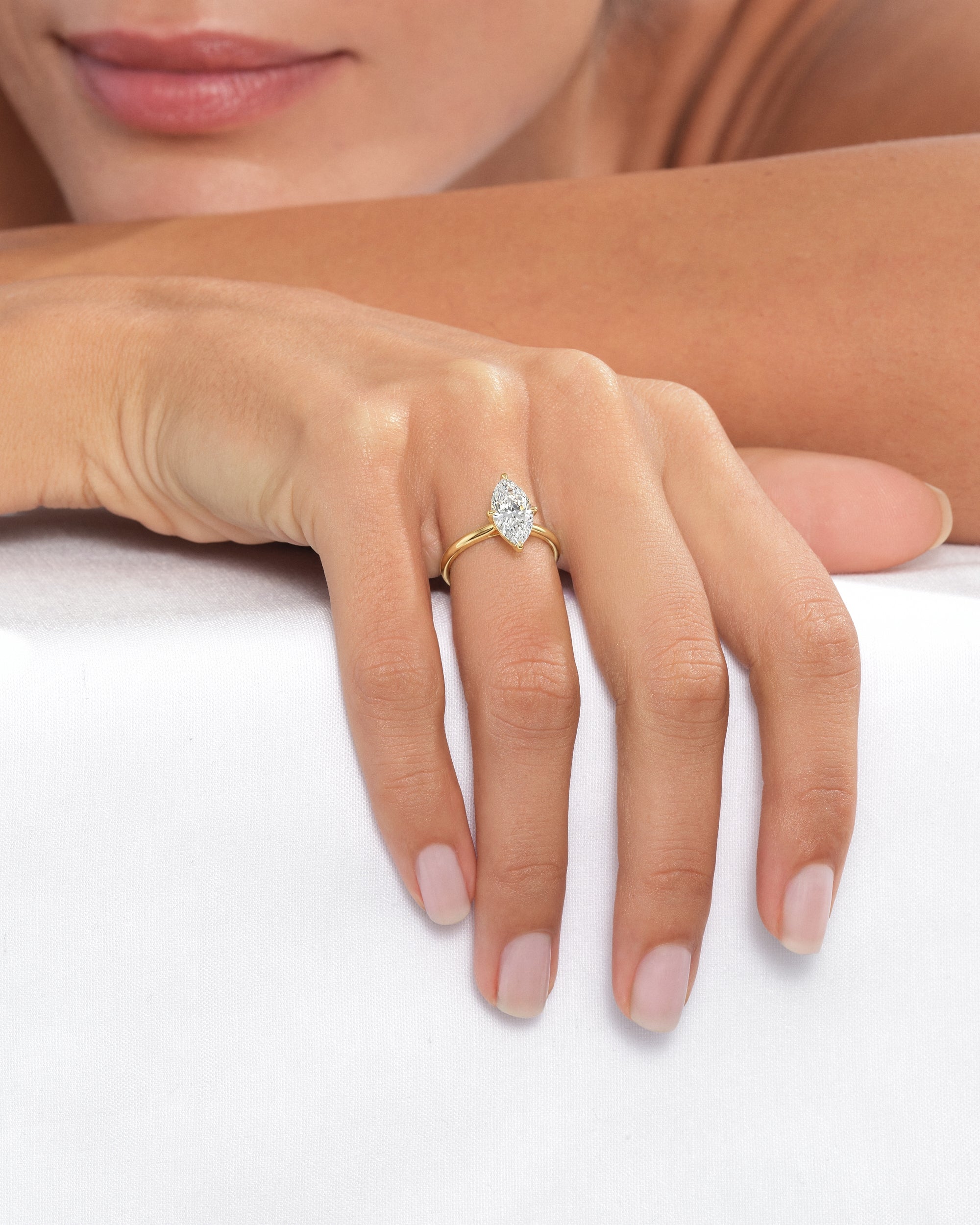 Marquise Cut Solitaire Moissanite Engagement Ring (2.00 CT)