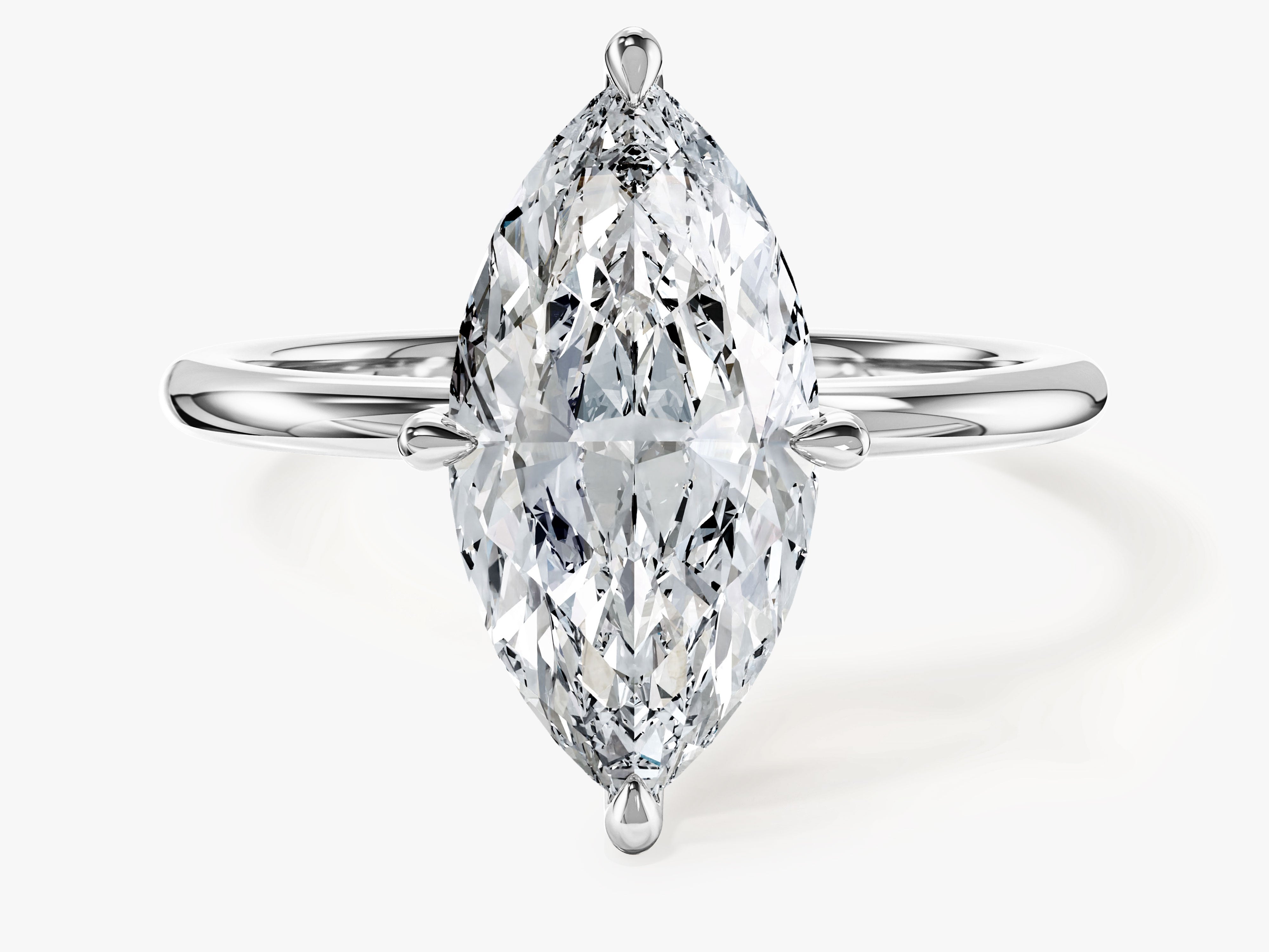 Marquise Cut Solitaire Moissanite Engagement Ring (3.00 CT)