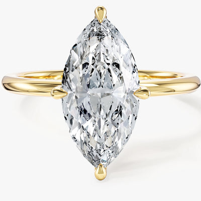 Marquise Cut Solitaire Moissanite Engagement Ring (3.00 CT)