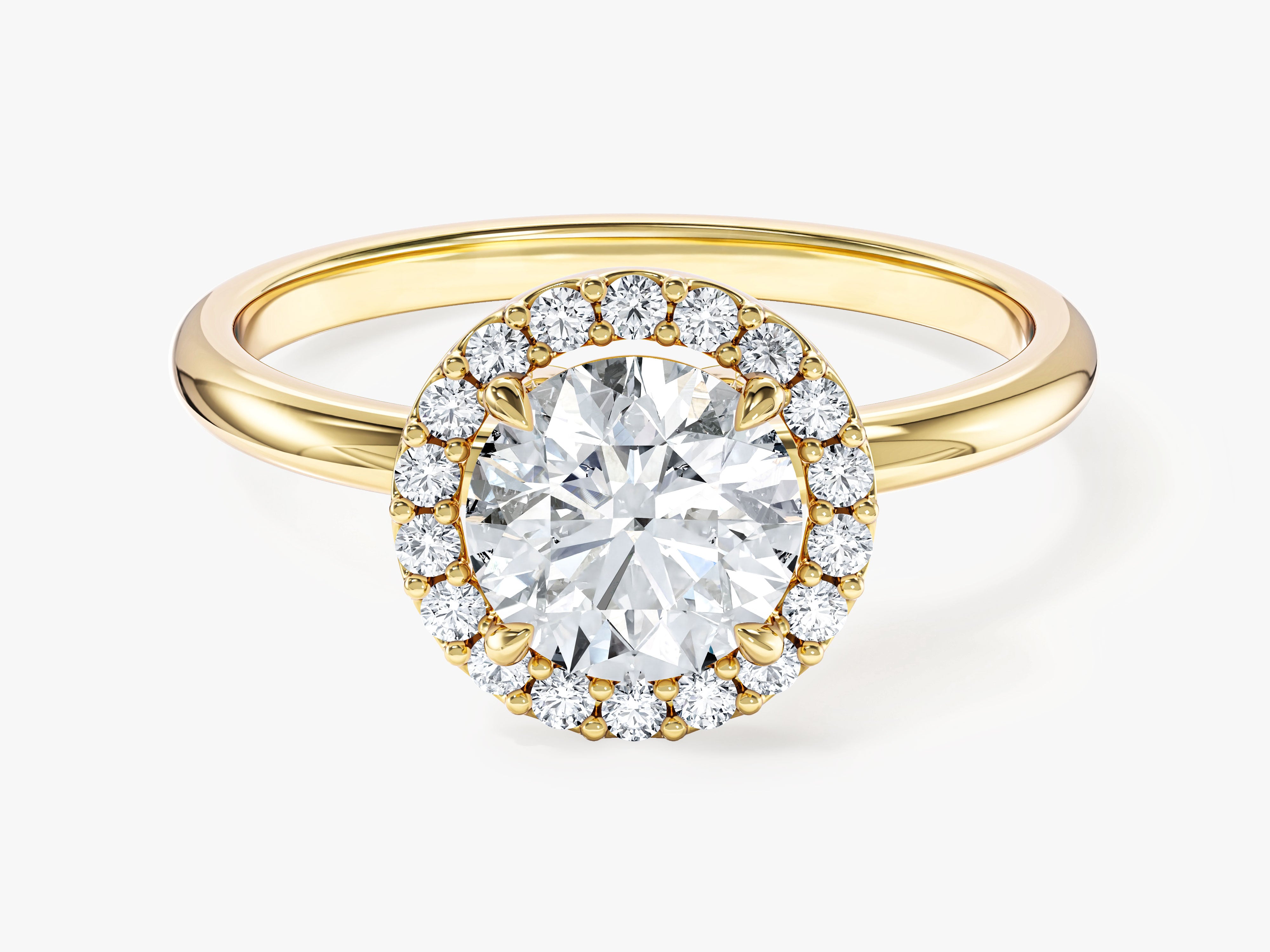 Round Halo Moissanite Engagement Ring (1.00 CT)